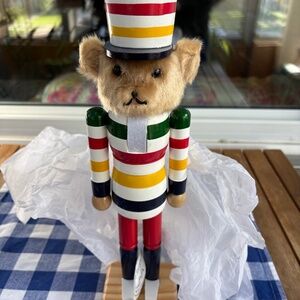 Rare HBC Stripes 14-Inch Bear Nutcracker with tags.